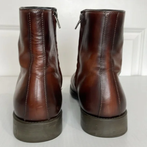 To Boot New York Men’s Sz 11.5 Rosemont Marrone Burnished Leather Boot Brown Zip - Picture 7 of 15